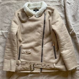 Nude Missguided Sherpa lined jacket
